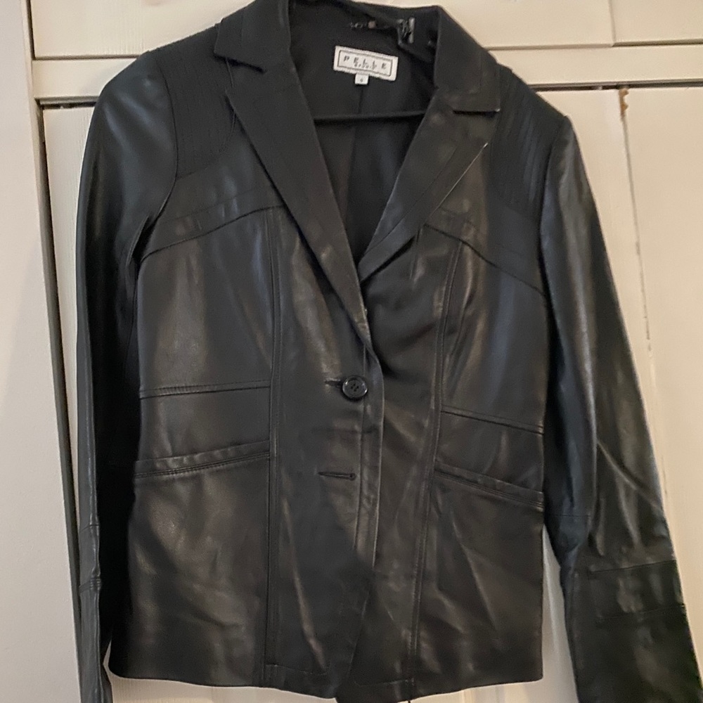 Black leather jacket